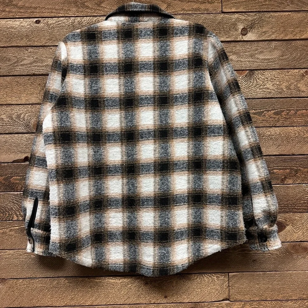 Calvin Klein Jeans Women's Checkered Utility Jacket - Black and brown